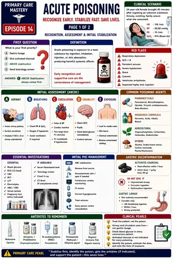 One-pager preview: Acute Poisoning in the PHC