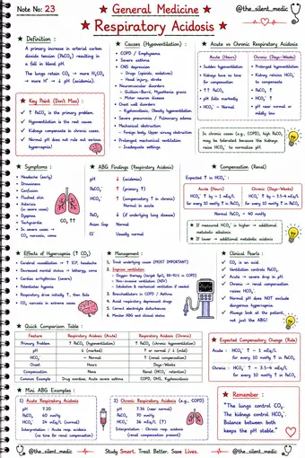 One-pager preview: Respiratory Acidosis
